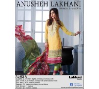 Anusheh Lakhani Summer Lawn 2016 Original - 03 Pcs Suit -AL-02A